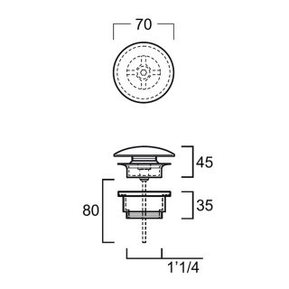 Донный клапан Simas PLCE nero matt матовый